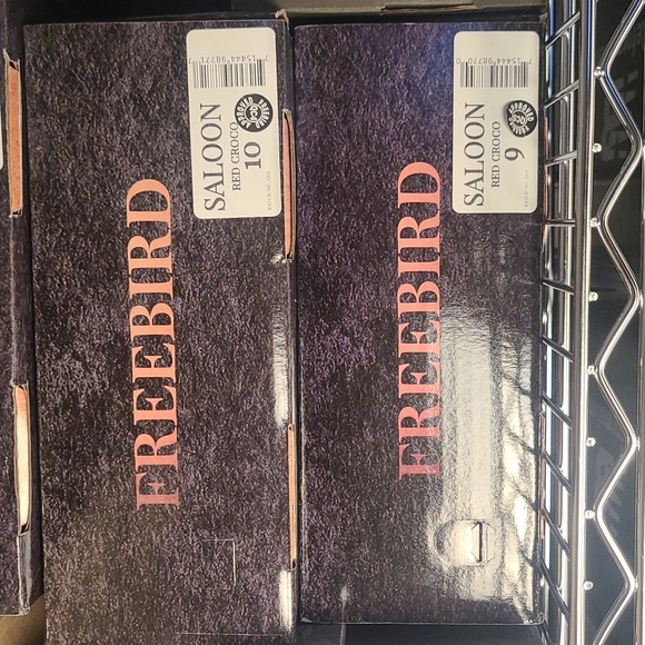 NWT Freebird by Steven Saloon Red Croco Leather Western Ankle Booties - Picture 9 of 9